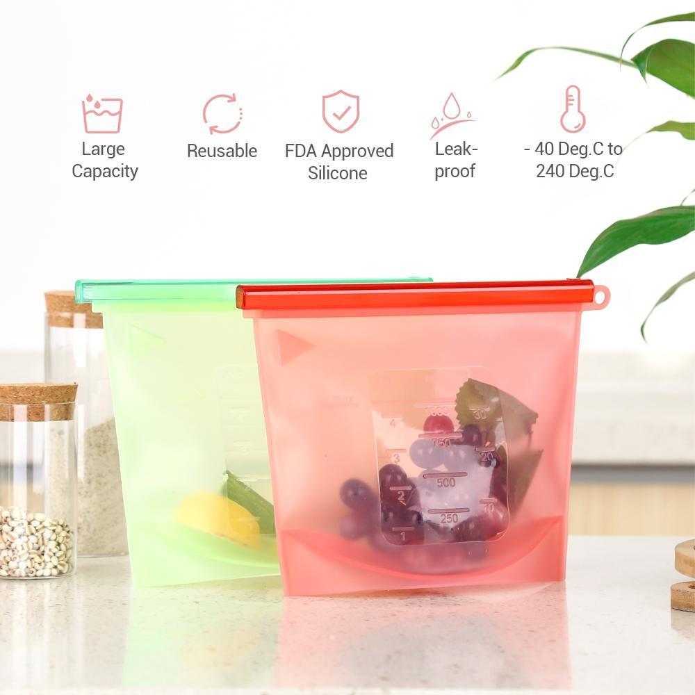 Silicone Food Storage Bag XL 4L Reusable Zero Waste Juturna